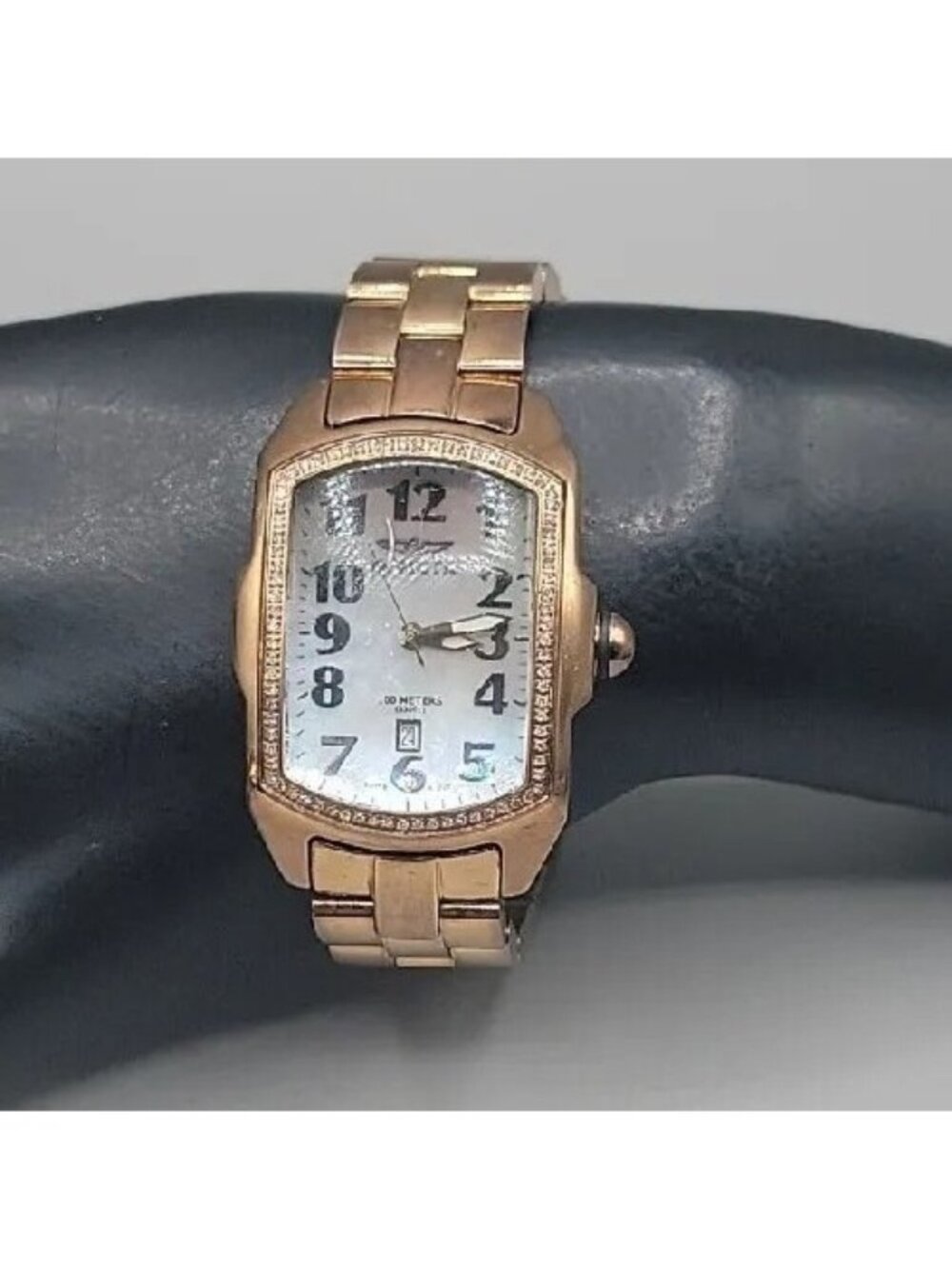 Invicta Wildflower Ladies Watch Model 4706 Diamond Bezel Rose Gold Tone 7" Rare